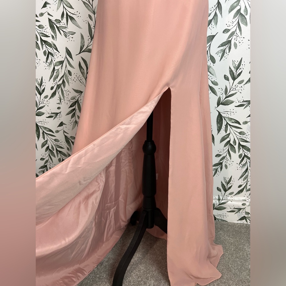 Prom Wedding Maxi Pale Pink Formal Dress Size XS (2) NWT Pageant Ball Gown #9 - Picture 8 of 11